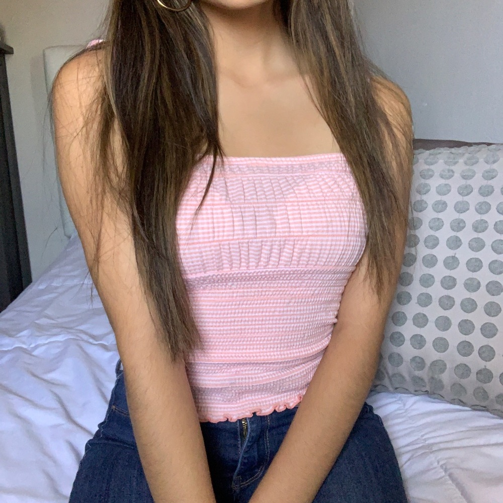 Forever 21 Pink Plaid Crop Top